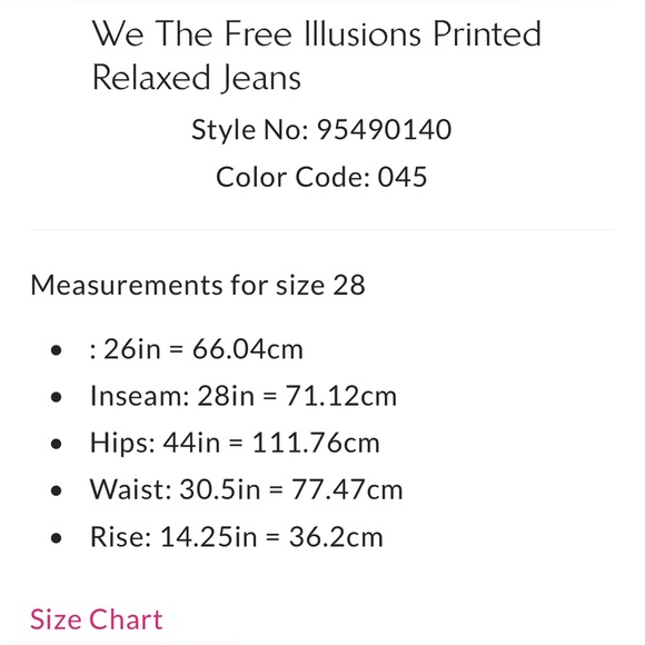 Free People We The Free Illusions Printed Relaxed Jeans Indigo Combo Size 25 NWT - Picture 10 of 10